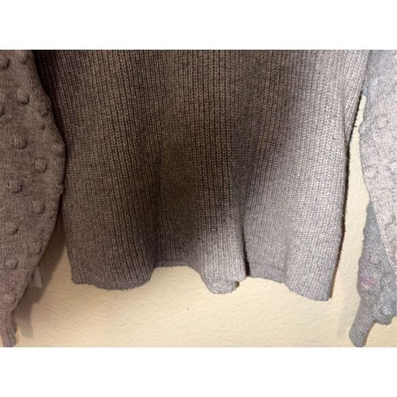 Cece Womens Gray Textured Long Sleeve Round Neck Sweater - Picture 14 of 14